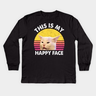 THIS IS MY HAPPY FACE Kids Long Sleeve T-Shirt